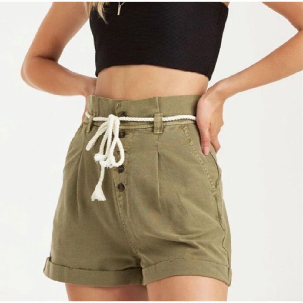 Billabong Explore More Paper Bag Shorts 25 Olive Green